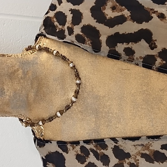 Vintage Antique Gold, Brass & Pearl Beaded Necklace With Toggle Clasp - Picture 3 of 9